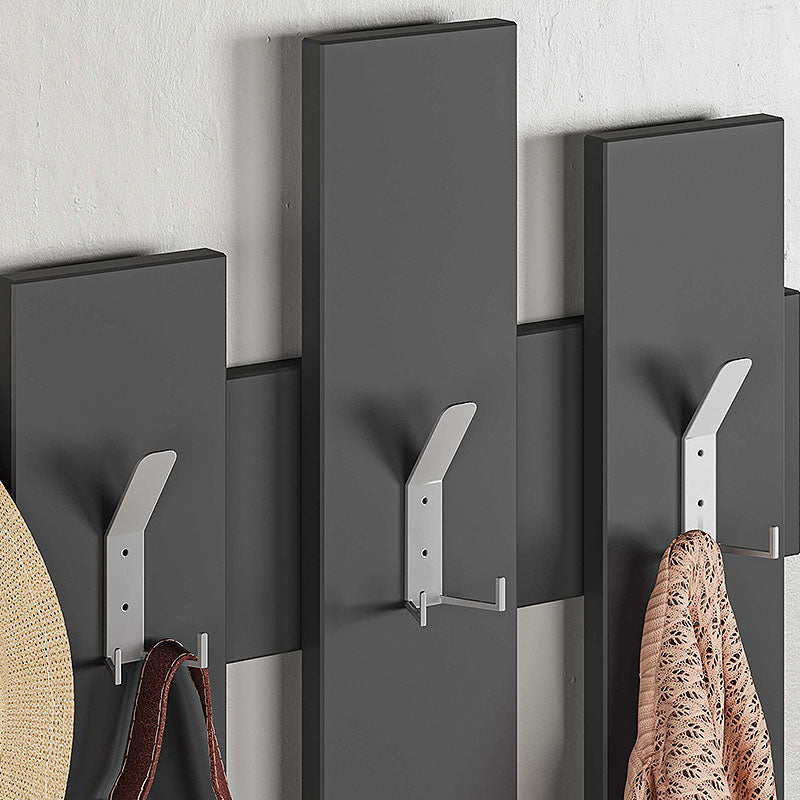 Wall Hanger MODERNO in anthracite color, featuring eight metal hooks and a sleek design, perfect for home or business use.